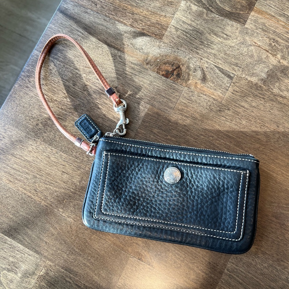 Coach Wrislet in Black Pebble Leather